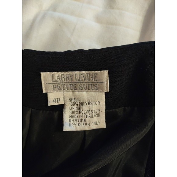 Larry Levine Skirt Petite Size 4P Black Straight - Picture 7 of 7